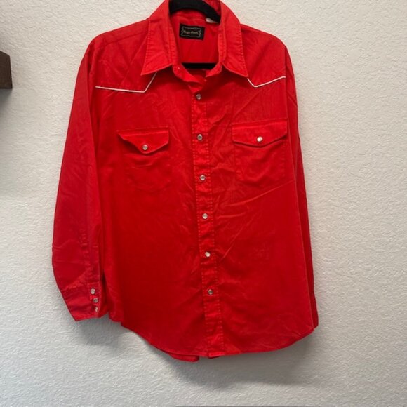 Vintage High Noon Western Shirt-Pearl Snap RED Men's Medium - Picture 4 of 9